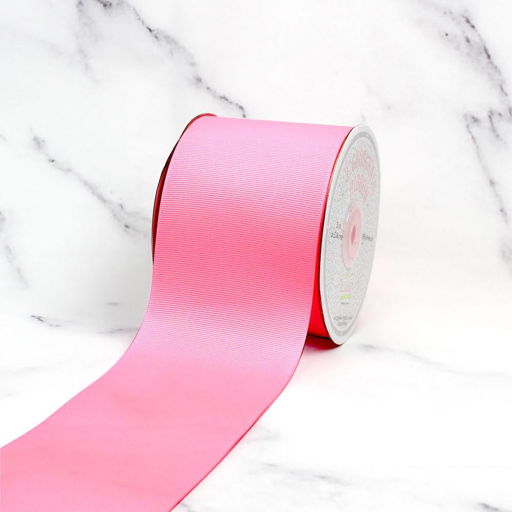 Ruban gros-grain solide rose poupée 7.6 cm pour nœuds volumineux sans affaissement