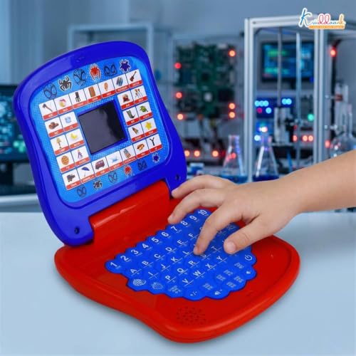 Image of Spiderman Educational Learning Laptop Toy for Kids with LED Display & Music, Preschool Computer for Boys & Girls 3+ Years, ABC Alphabet & Number Learning, Birthday Gift - Blue & Red