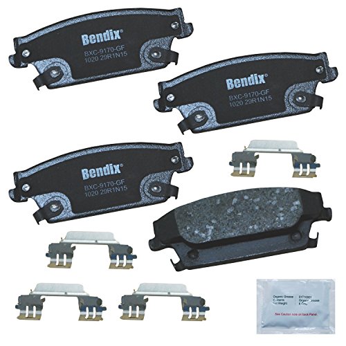 Image of Bendix Priority1 CFC1020 Ceramic Rear Brake Pads for Cadillac CTS 2007-2006, SRX 2009-2004, STS 2010-2006