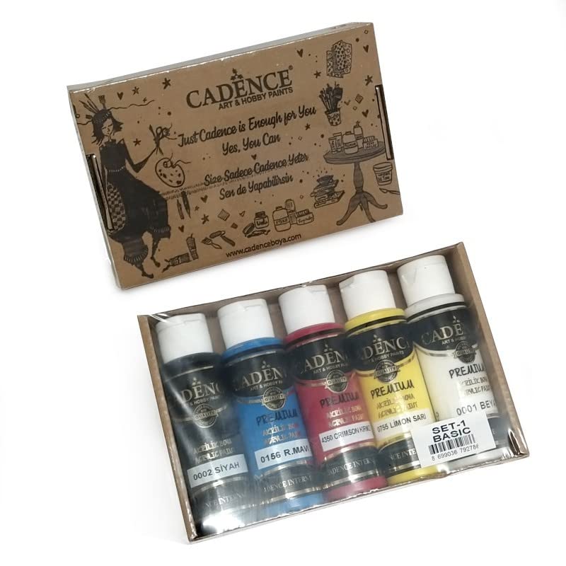 Cadence Set 5 Pinturas Acrílicas Premium Basic