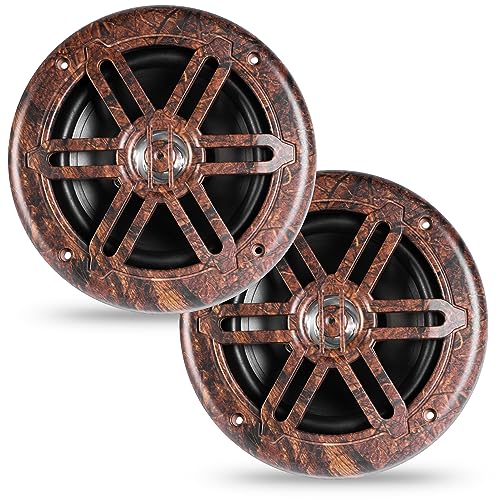 Image of BELVA BMS65C 500W Peak (250W RMS) 6.5 inch 2-Way Coaxial Marine Speakers (Outdoor Camo) for Boats /ATV /UTV /SxS /Powersport