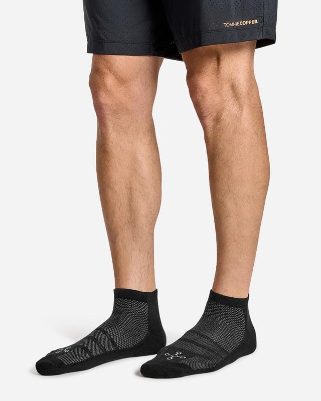 Easy-On Men's Ankle Compression Socks – Easy-On Design, Soothing Compression, Sweat-Wicking Fabric & Copper Znergy Anti-Odor
