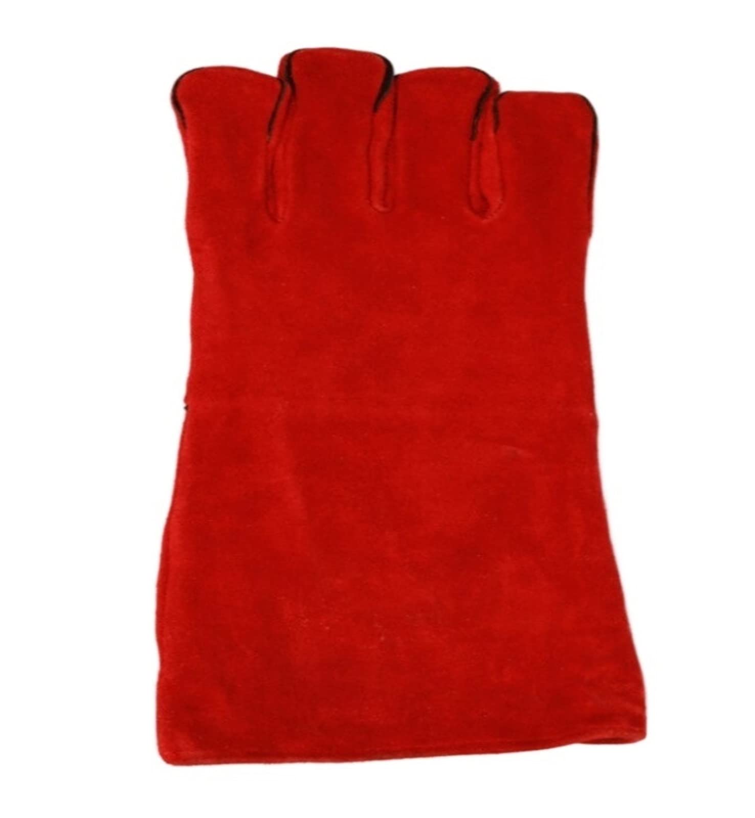 Welding Supplies Extended Welding Gloves Leather Gloves High Temperature Flame Retardant Wear Resistant Welder Heat Insulation Gloves(Rosso)
