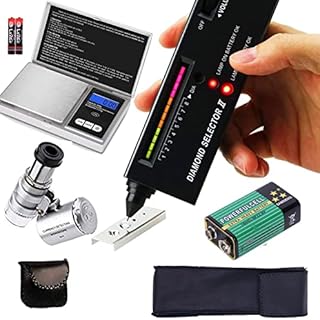 Diamond Tester Pen, High Accuracy Jewelry Diamond Tester+200g/0.01g Mini Jewelry Scale+60X Mini LED Magnifying, Professional Diamond Selector for Novice and Expert, Thermal Conductivity Meter