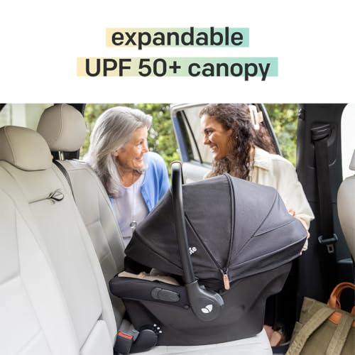 Image of Joie Baby, Mint Latch Baseless Infant Car Seat - Lightweight, Built-in Rigid Lower Anchor Attachments and Side-Impact Protection - No Base Installation Required, Travel-Friendly Design (Dove)