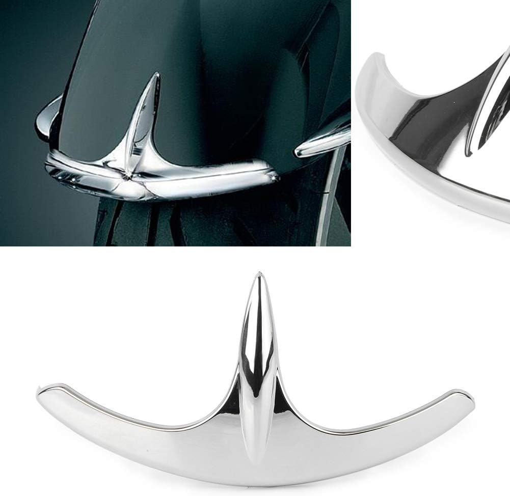 GZYF ABS Plastic Chrome Motorcycle Front Fender Fairing Tip Trim Decorative Accessories Fits for Honda Goldwing GL1800 2001-2017 / Goldwing F6B 2014-2017 / Valkyrie 2014-2017