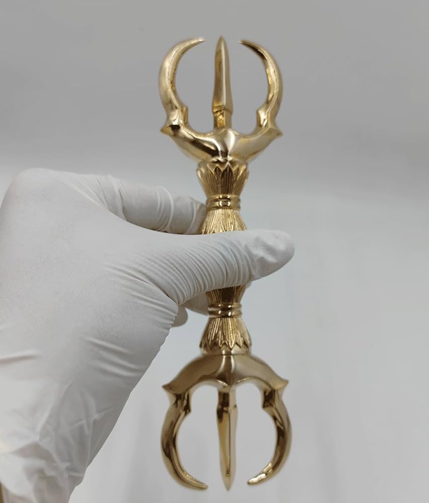 Amazon｜大々型 三鈷杵 長さ21cm 密教で使われる仏具 密教法具