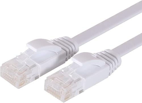 Miniatura 9 de Cable Ethernet Cat6 de 20 pies color blanco cable de conexión Ethernet de red LAN de Internet Cat-6 plano RJ45 20 pies