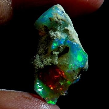 Duggu 21.05 cts Ultra Fire Opal Rough Gemstone, Raw Crystals Gemstone, Ethiopian Opal Rock, Jewelry Making Supplies, Chakra Healing, Energy Stone, Reiki, Yoga, Meditation, Art-Crafts-DIY Stone