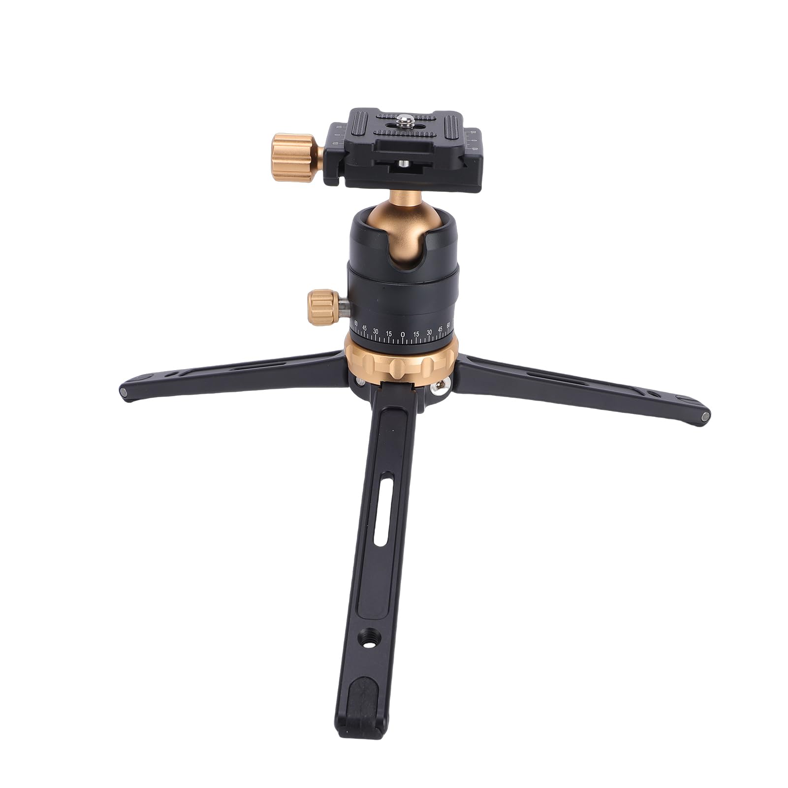Mini Treppiede da Tavolo Portatile, Treppiede per Fotocamera Allungabile con Testa a Sfera a 360°, Piastra a Sgancio Rapido, Vite da 1/4 di Pollice, Treppiedi da Scrivania Regolabili in (GOLD)