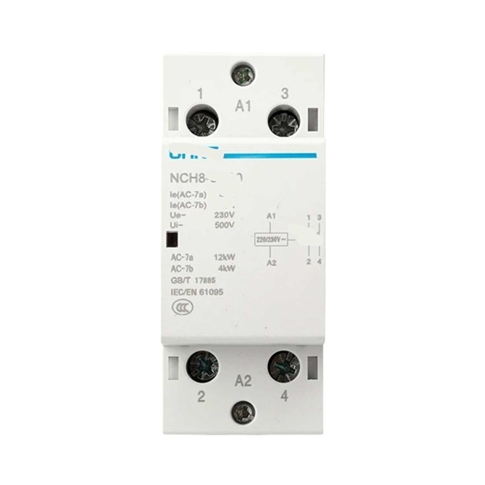 Contacteur 230V AC NCH8 25A 1NO 2NC relais modulaire rail DIN