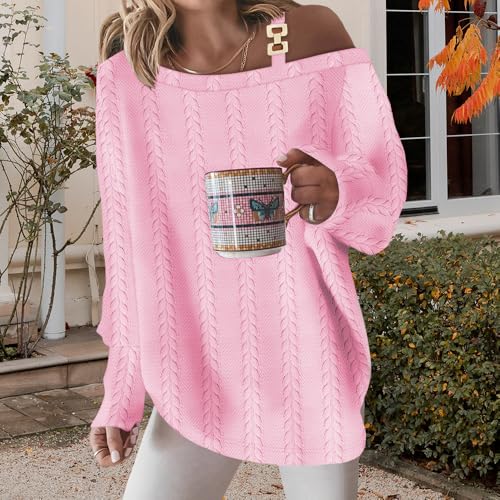 Womens Oversized Sweater Batwing Long Sleeve Crochet Hollow Out Pullover Knit Sweaters Jumper Tops Plus Size4