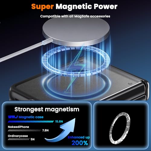 Image of WRJ for Motorola Razr 2026 /2025 /2024 Case Built-in Screen Protector,Black