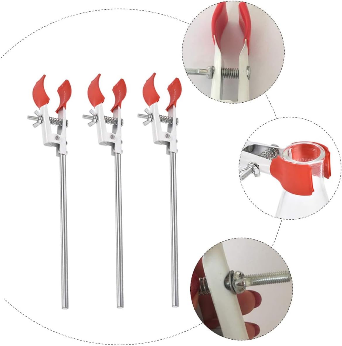 LIFKOME Lab Flask Clamp Set Beaker Clamp Test Tube Holder Clip Titration Table Accessory