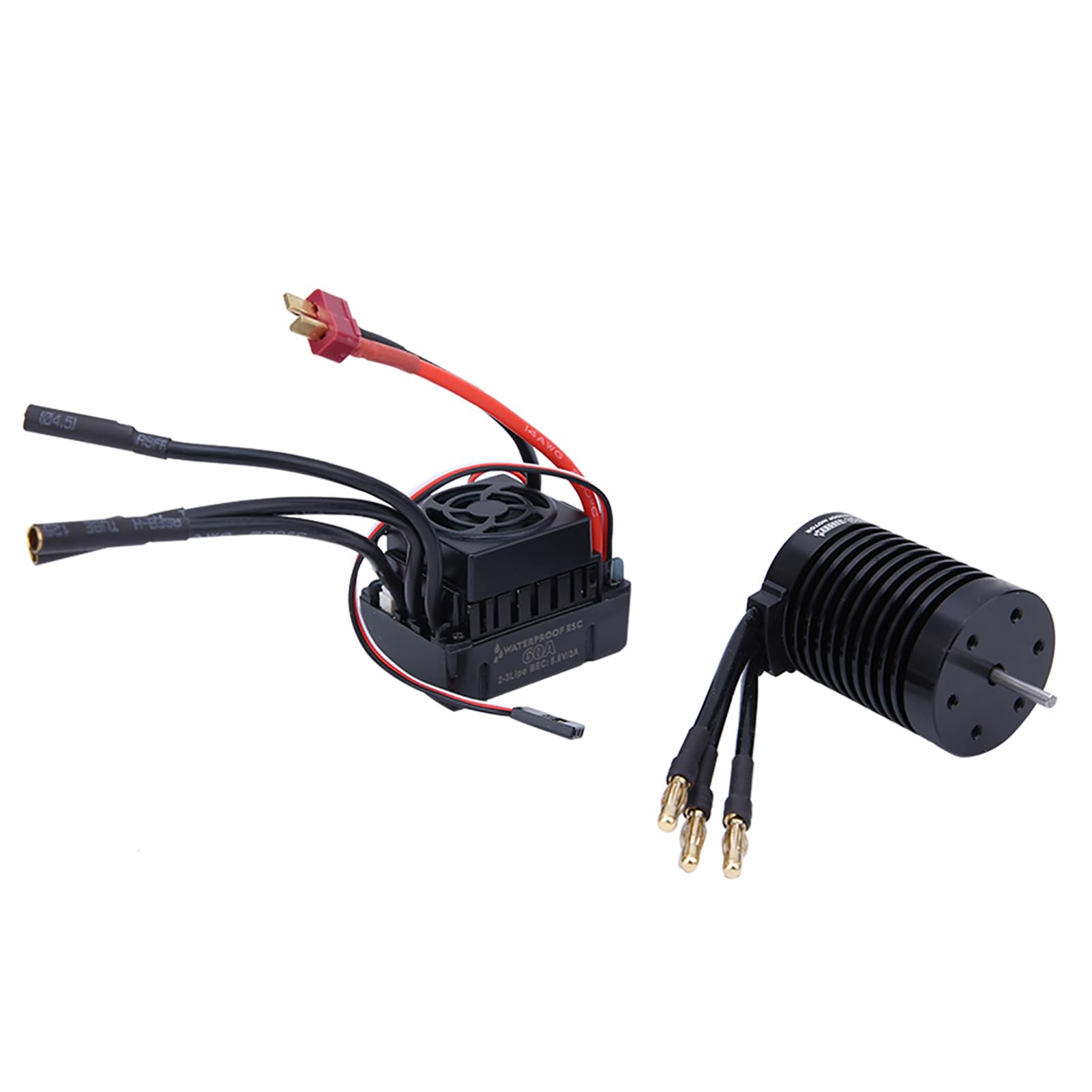 CHICIRIS Mocny Silnik F540 4370KV, Uniwersalny montaż, Wydajne Odprowadzanie Ciepła, Precyzyjna Konstrukcja z 60A ESC Combo, do Bezszczotkowego Modelu 1/10 RC (4370KV)