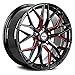 SHIFT WHEELS Spring Custom Wheel - 22x9, 35 Offset, 5x114.3 Bolt Pattern, 74.1mm Hub - Gloss Black with Candy Red Milled Accents Rim