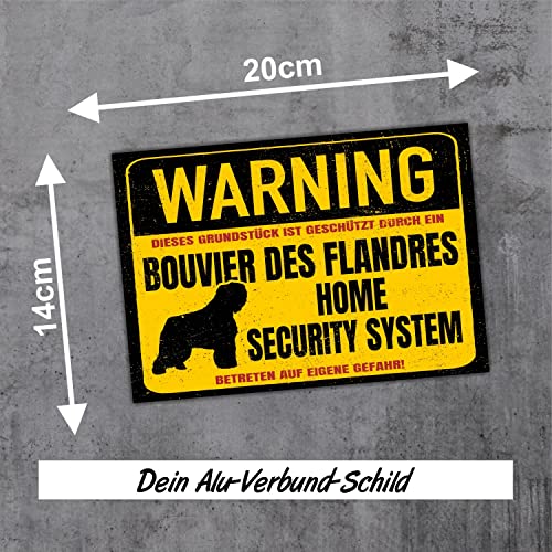 siviwonder Bouvier des Flandres Hundeschild Warnschild Türschild Hundeschild Warnschild 20cm x 14cm x 0.3cm Aluminium Schild mit Hundemotiv