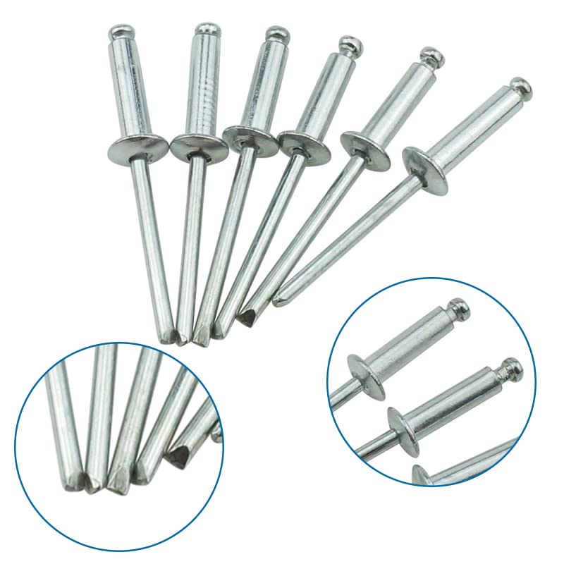 Remaches ciegos Remachador pop métrico Perno de perforación Aluminio/Acero inoxidable Seel/Decoración de uñas Remaches pop para muebles Surtido Kit-acero inoxidable M3.2