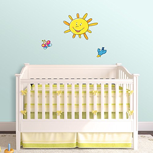 LeoStickers® - Sole sorridente, farfalla