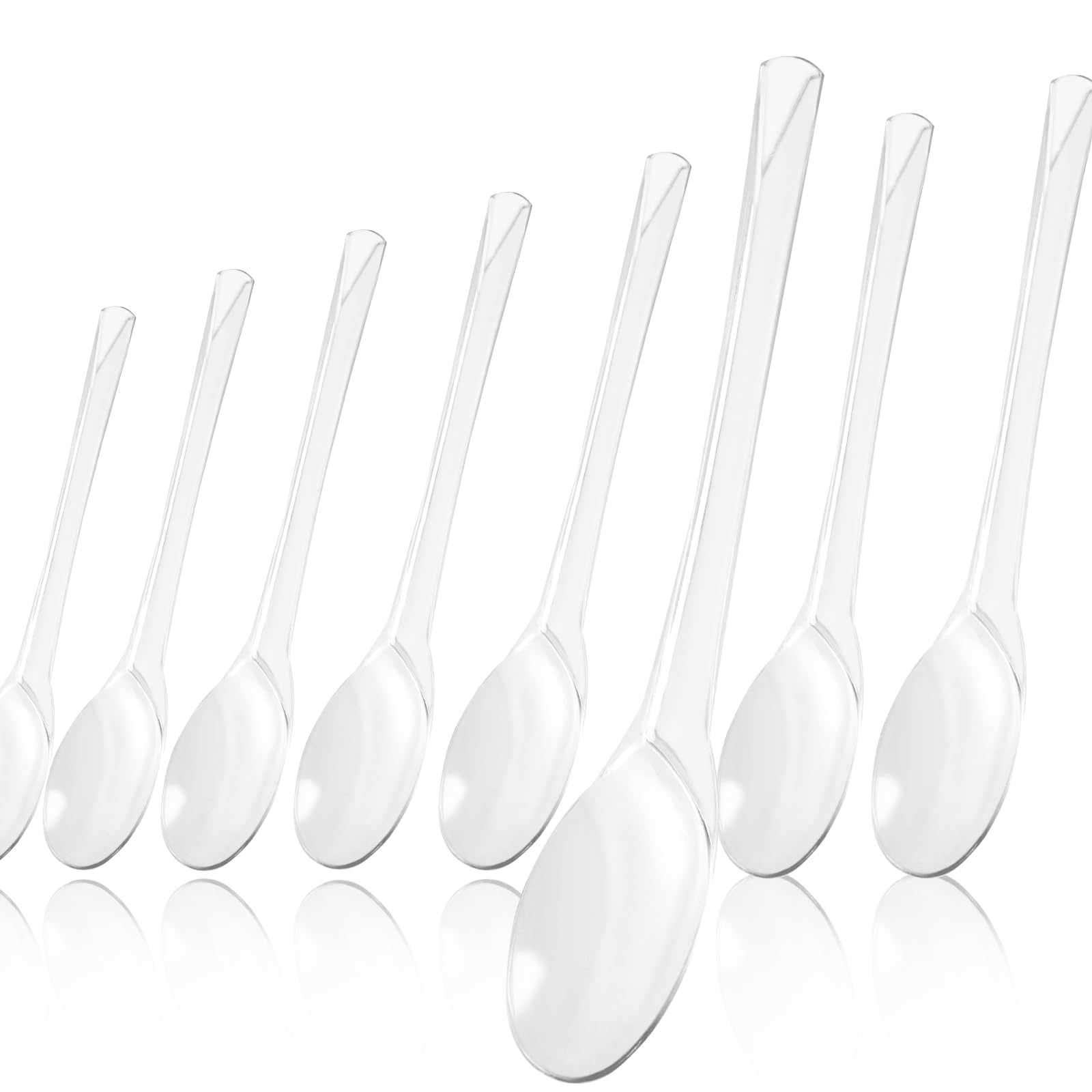 400PCS Clear Plastic Spoons, 4.7inch Mini Dessert Spoons, Reusable Plastic Dessert Spoons, Small Plastic Spoons for Desserts, Parties, Camping, Catering, Events & Travelling