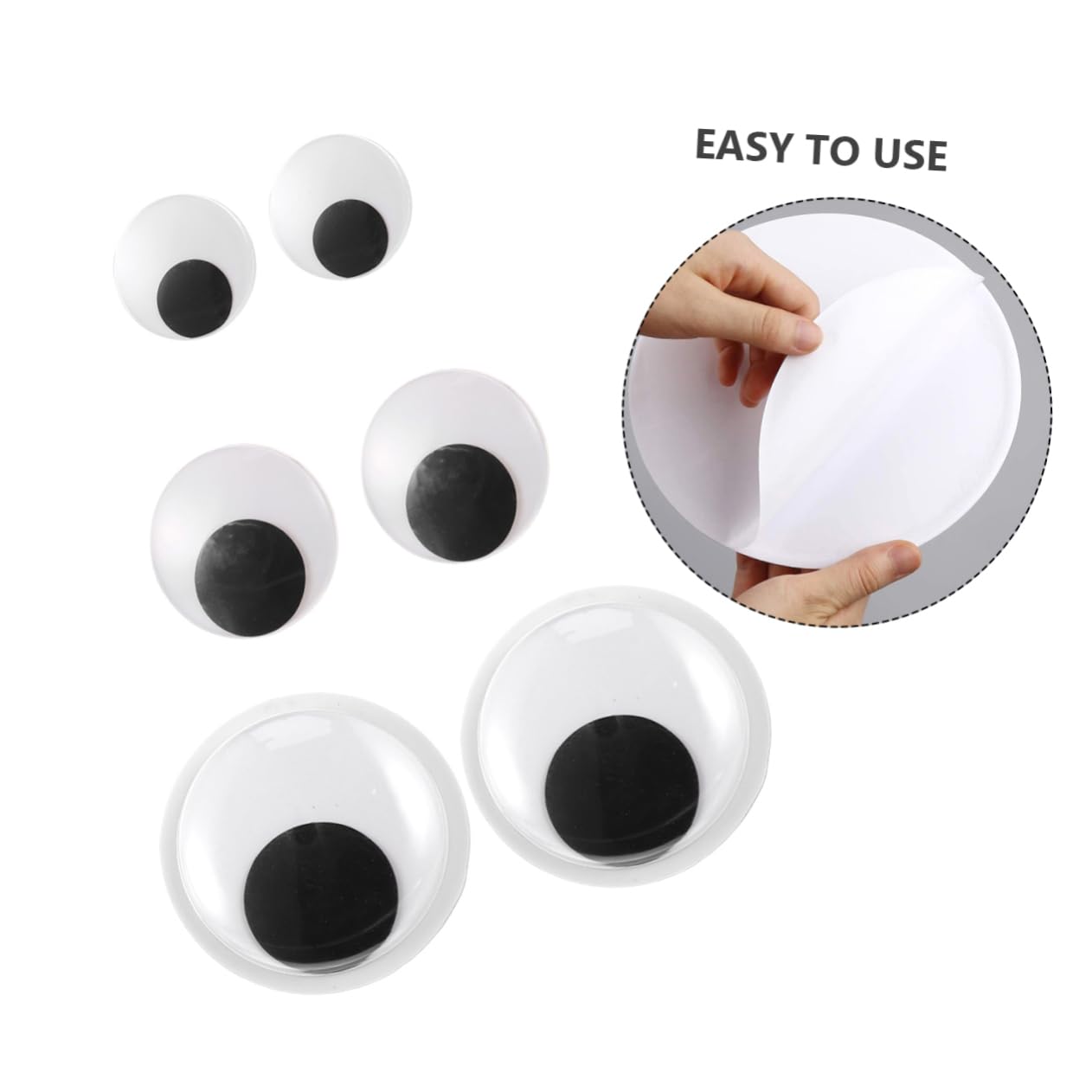 NUOBESTY 3 Series Ojos Y Negros Muñecos Toys Jueguetes Adhesivo Ojos De Juguete Falso Pestañas Máscara Ojos Artesanales De Bricolaje Mover Los Ojos Saltones El Plastico 6 Piezas X 3