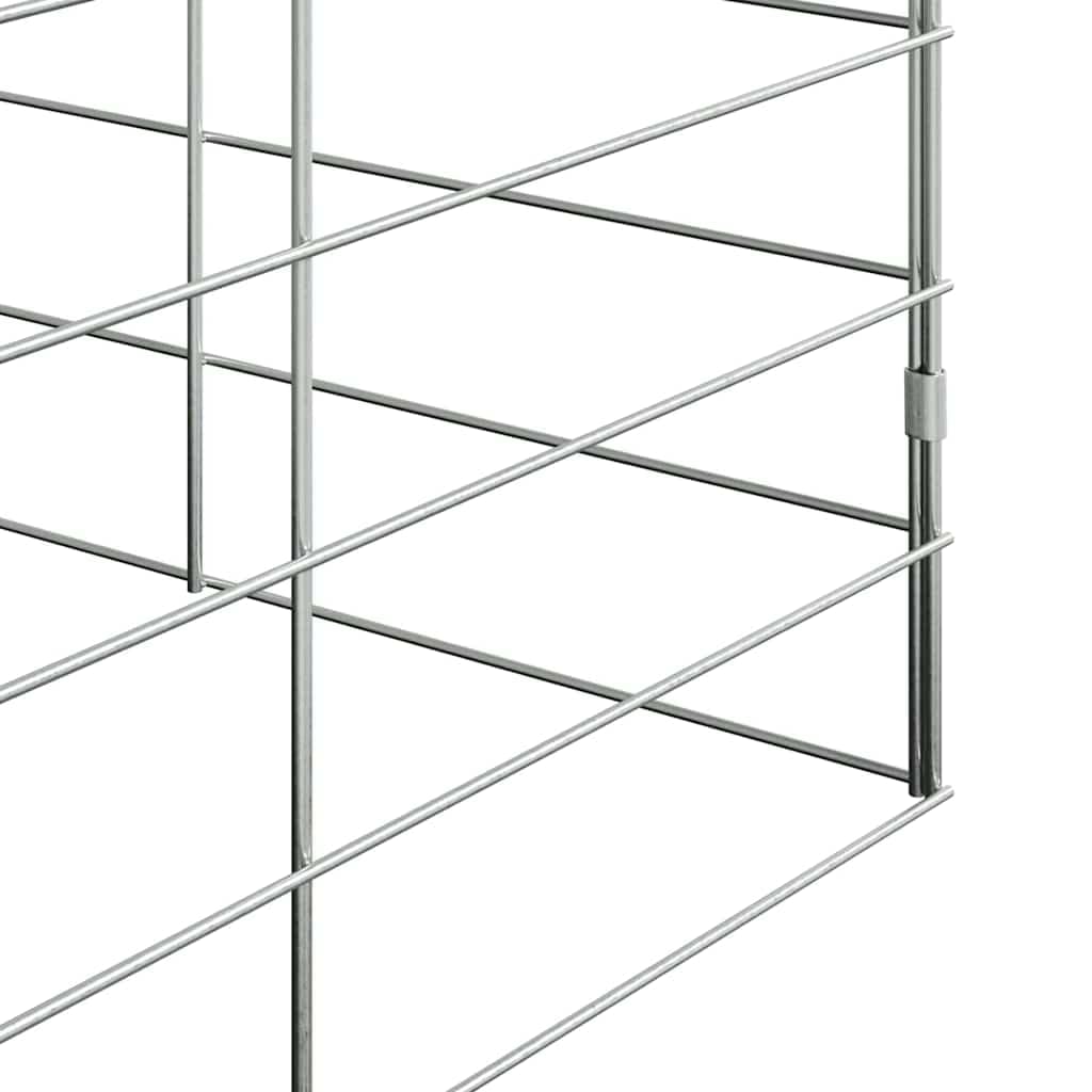 vidaXL Gabbia per Conigli Argento 100 x 100 x 210 cm Acciaio zincato, Casa per animali da giardino e terrazzo, gabbia resistente, riparo esterno, habitat in acciaio, impermeabile