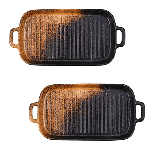 Porcelain Deep Dish Pie Pan Rectangular Set of 2, Cute Cake Dinner Porcelain Pie Plate for Baking, Porcelain Pie Baking Dish for Thanksgiving And Christmas Dinner,Black