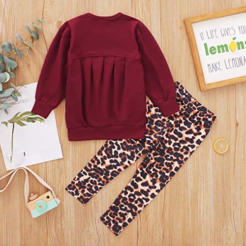 Image of CM C&M WODRO Toddler Girls Clothes Winter Warm Long Sleeve Tops+Long Pants Set