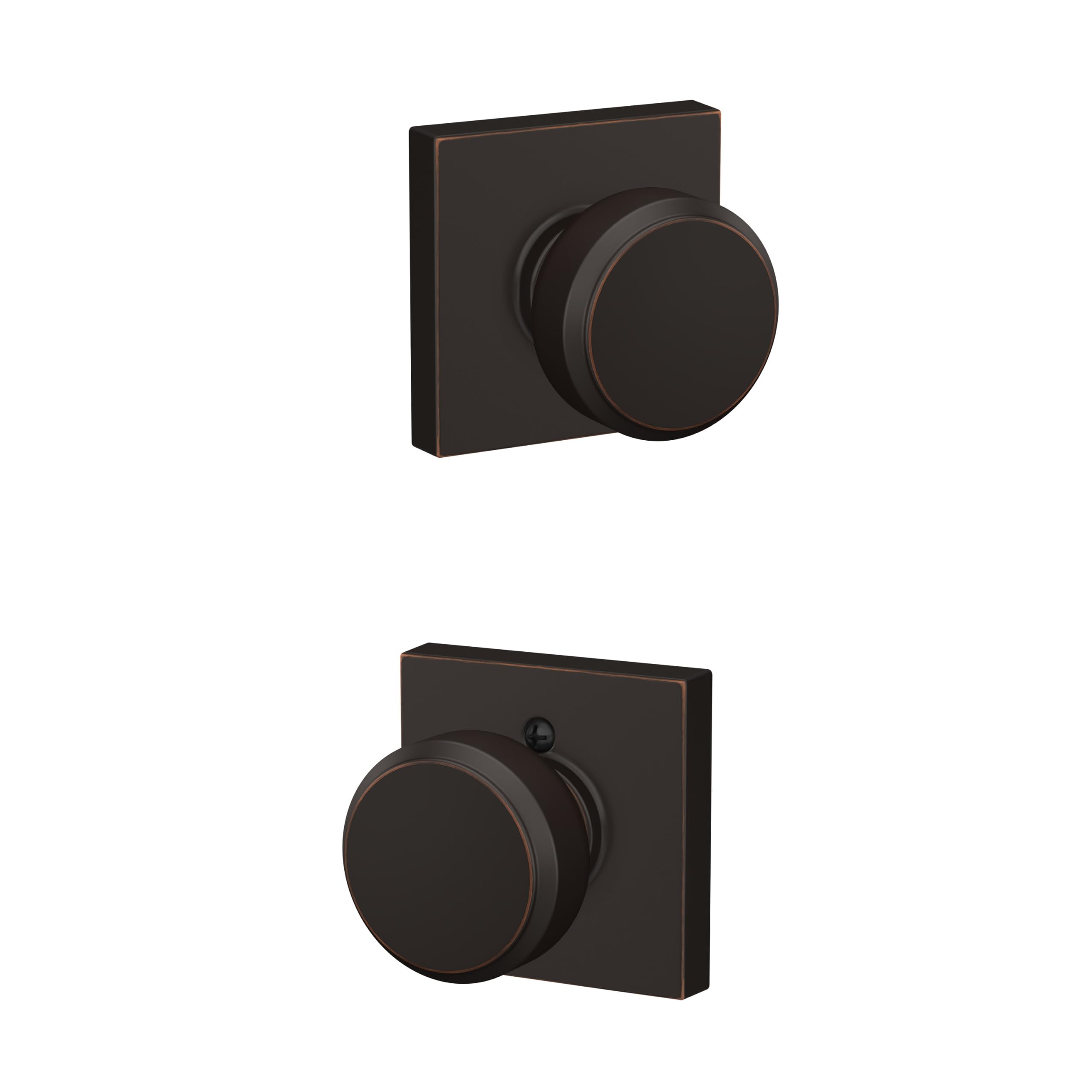 SCHLAGE Bowery Hall/Closet Passage Door Knob, Aged Bronze
