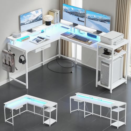 コーナーデスク Amazon | Jojoka L字型ゲーミングデスク 68インチ パソコンデスク 電源