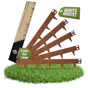 GardenGrace Cortenstahl Rasenkante 10m 16cm