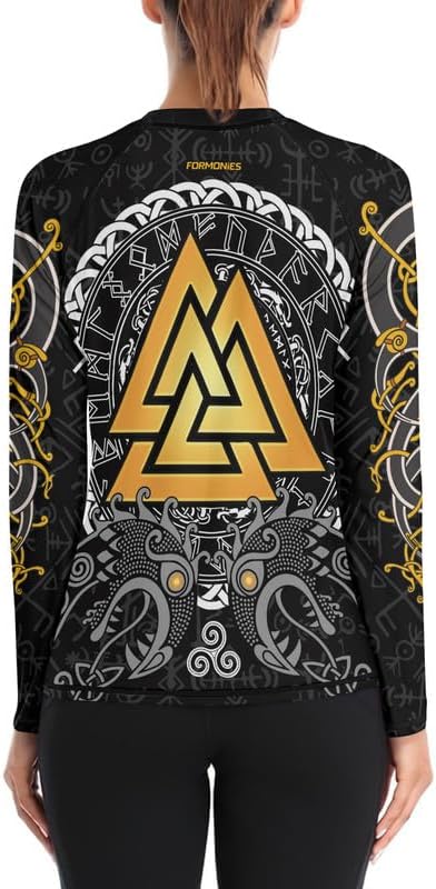 Viking Women's Rash Guard Shirts Long Sleeve Compression Fightwear Tops for BJJ MMA