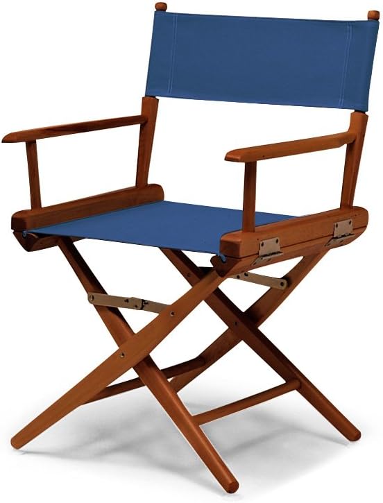 Telescope Casual World Famous Dining Height Director Chair, Blue with Walnut Frame