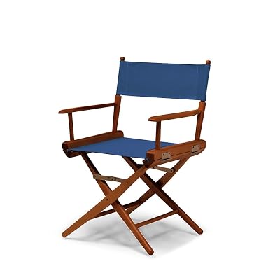 Telescope Casual World Famous Dining Height Director Chair, Blue with Walnut Frame