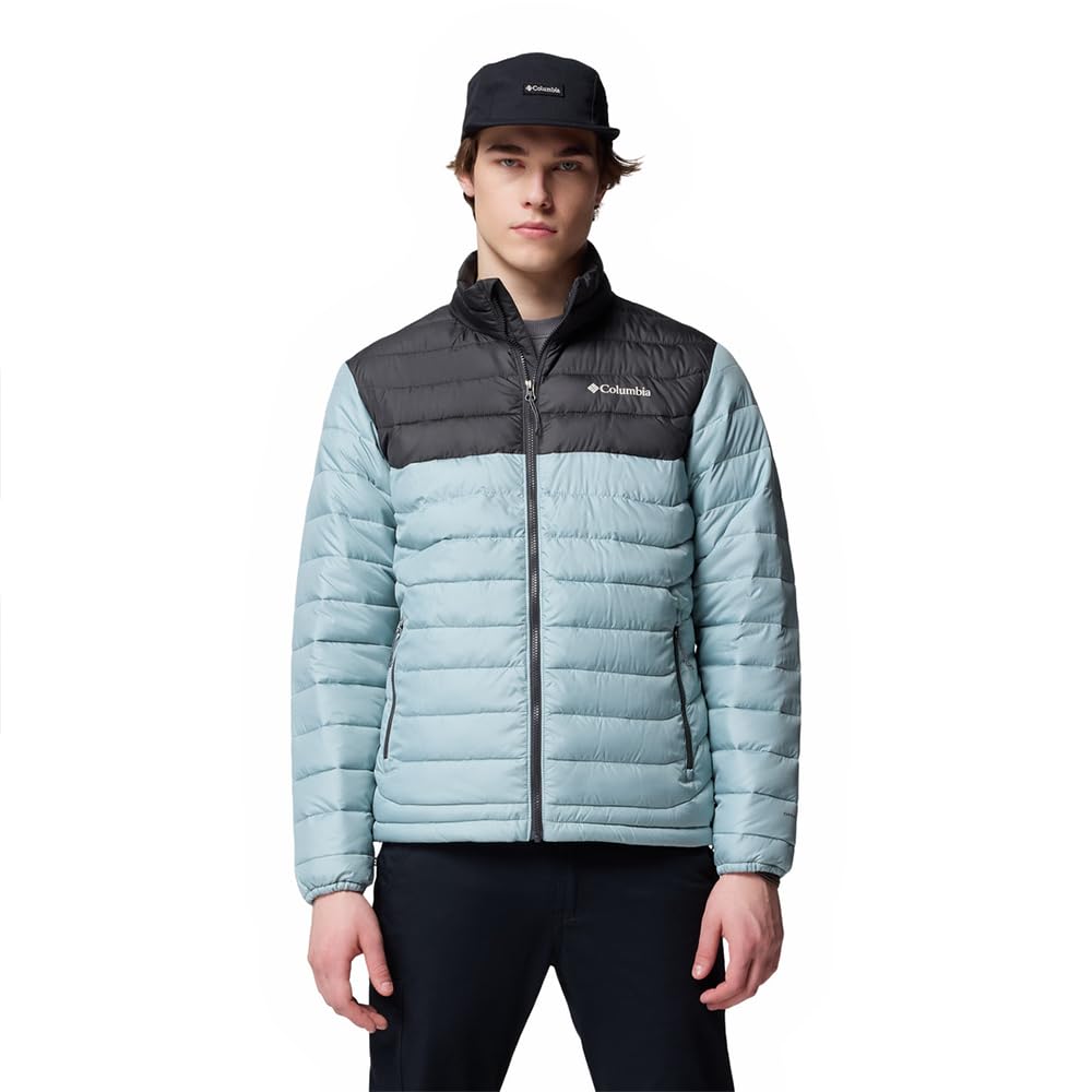 Columbia Men's Powder Lite 2 Jacket, Puffer Jacket, Crushed Blue/Shark, M