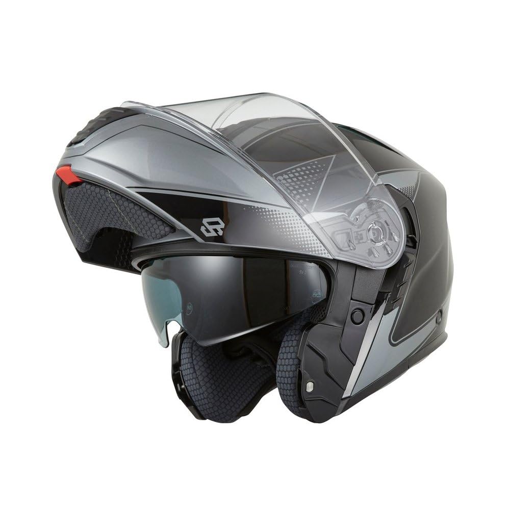 KSK Casque Modulable OS Argent - Double Homologué (P-J) - Homologué ECE R 22.06 - L (59-60cm)