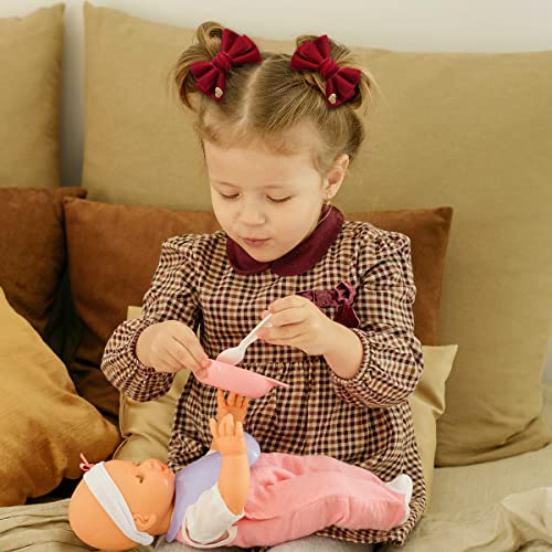 Handmade Hair Bows Cute Christmas Valentine Hair Clips Red Velvet Hair Accessories For Kids Girls Infants Toddler Headdress #TOP1