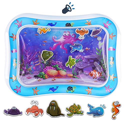 DUDU BABY Tummy Time Water Mat, Inflatable Baby Play Mat,Baby Water mats for Playing Sensory Toys Activity Centers,Tummy time Toys for Infant 3 to 12 Month Old Boy Girl