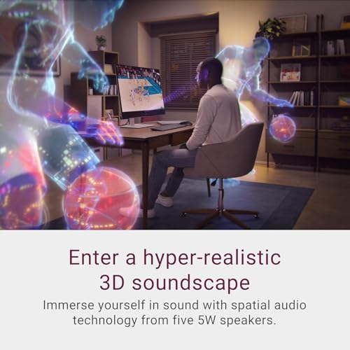 Image of Dell S3225QC 31.6 inch 4K QD-OLED Monitor, AI-enhanced 3D Spatial Audio, 120Hz, 99% DCI-P3, 0.03ms, 1,500,000:1, 1000 nits,5 Speakers,Ergo, Integrated USB Hub,(2) USB Type -C (90w upstream,15w downstream)