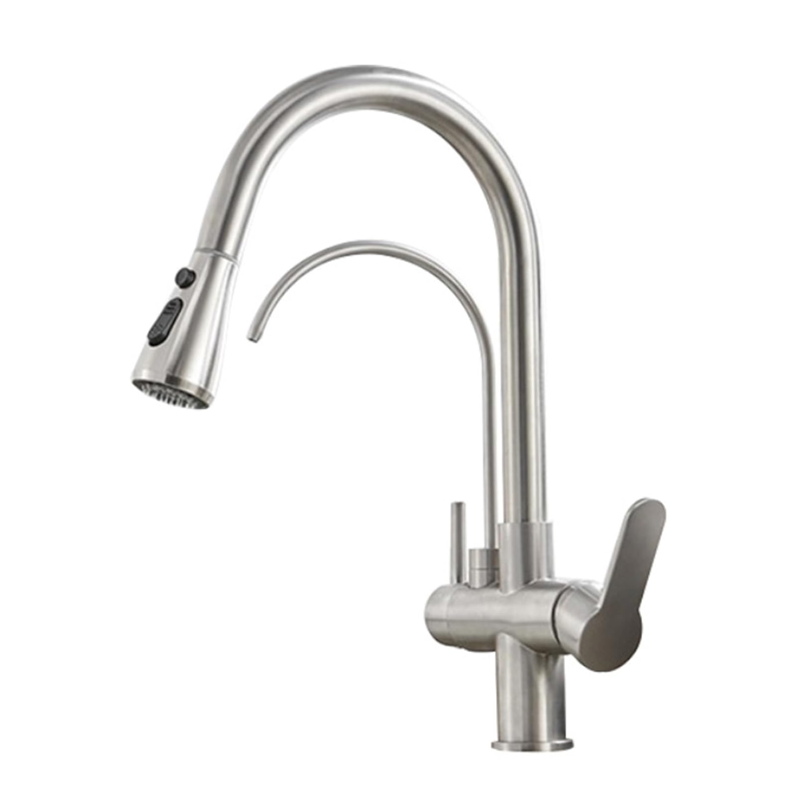 ZQFHSX Kitchen Taps Mixer Pull Out Brass for Hot and Cold Water Swivel