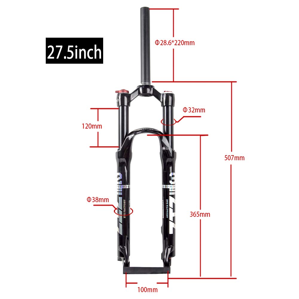 ZTZ 26''/27.5/''29'' MTB Bike Suspension Fork 120mm Travel Double Air Chamber Fork Bicycle Shock Absorber Air Fork QR 9 * 120mm + ABS Adjustment for MTB,Road - Image 2