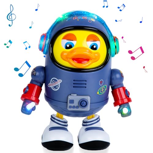 Berry President Electric Space Duck Electric Toys with Lights and Sounds Moving Walking Dancing Toys for Toddlers