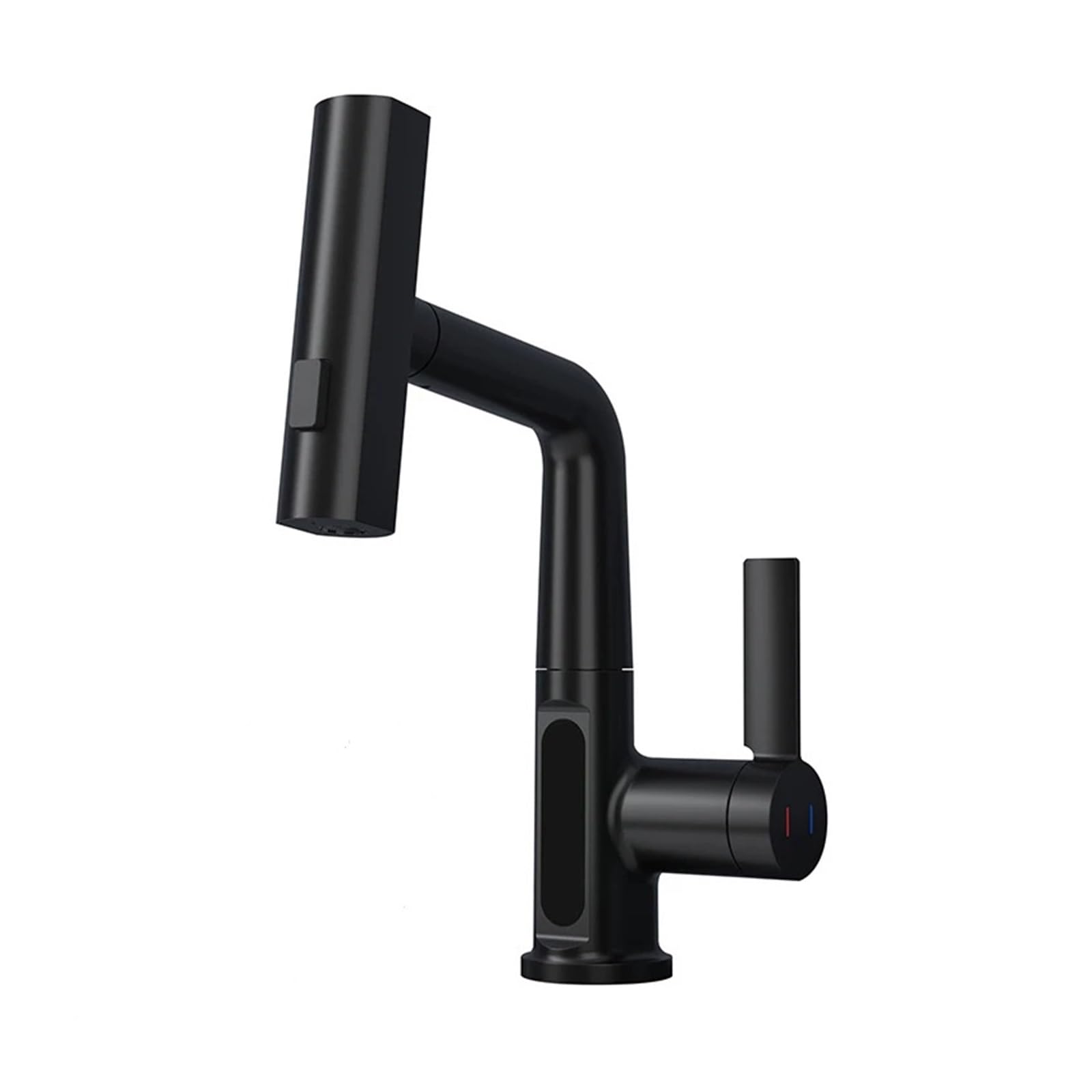 DFGHNBVC With Pull Down Sprayer And Hose, Brass Kitchen Faucet, Splash Proof Kitchen Sink Swivel Waterfall Faucet Compatible With Washing Vegetables And Fruits. Mixer Tap Faucet,Black