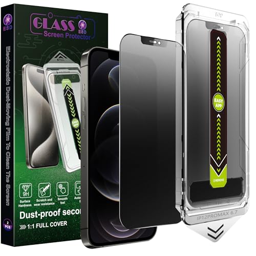 SY SHANGYAN 2 Pack Matte Privacy Anti-Spy Screen Protector for iPhone 12 Pro Max (6.7-Inch) 9H Tempered Glass Anti-Glare Full Coverage Anti-Fingerprint Auto Dust Removal Bubble-Free