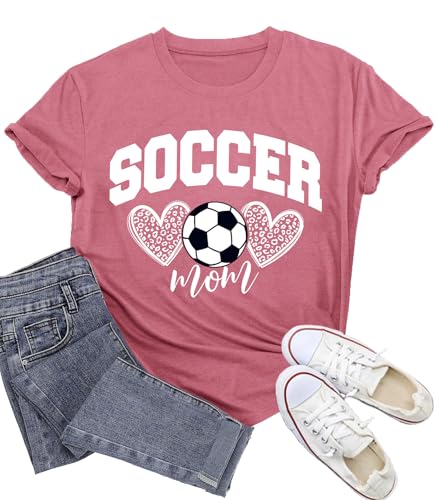 Womens Soccer Mom Shirt Soccer T-Shirts Funny Game Day Tee Tops