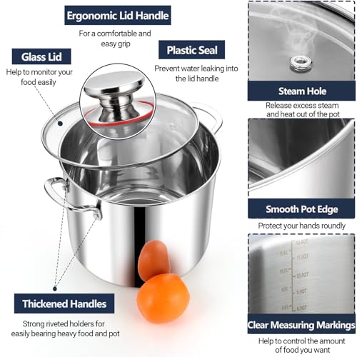 P&P Chef 12 Quart Stainless Steel Stockpot With Glass Lid thumb #2