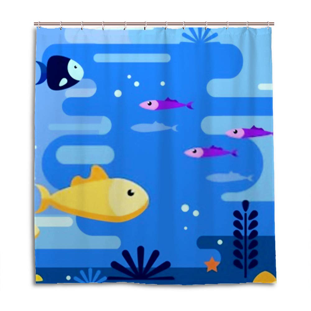 Rideau de douche sous-marin CHEHONG en polyester imperméable avec 12 crochets 168x183 cm