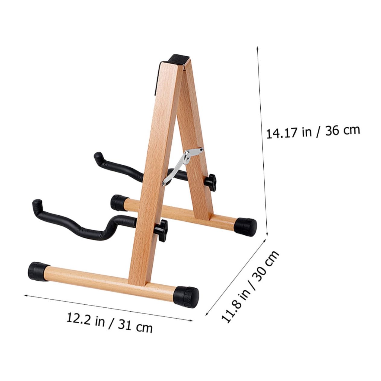 Klappbarer Holz Gitarrenständer mit Rutschfestem Schutzpad Kratzfester Halter für Akustikgitarre Bass und Ukulele Stabiler Faltbarer Gitarrenhalter für Einfache Aufbewahrung und