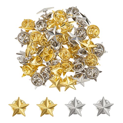 Image of SUPERFINDINGS Alloy Star Badge Lapel Pin Brooches Military Award Pins July Memorial Day Stars for Backpack Clothes