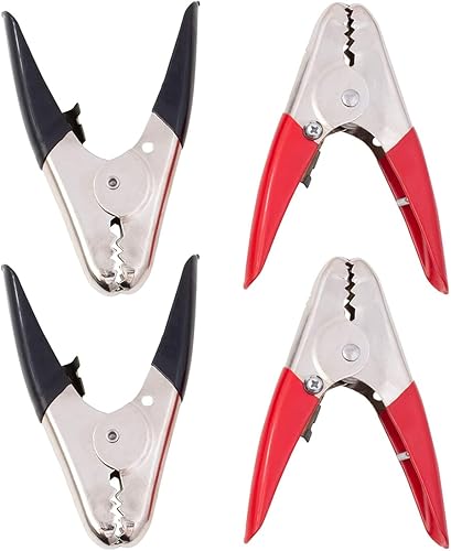 Abrazaderas de cable de puente de batería de alta resistencia, juego de 4, capacidad de 1100 A, clips de loro aislados, kit de conector de carga